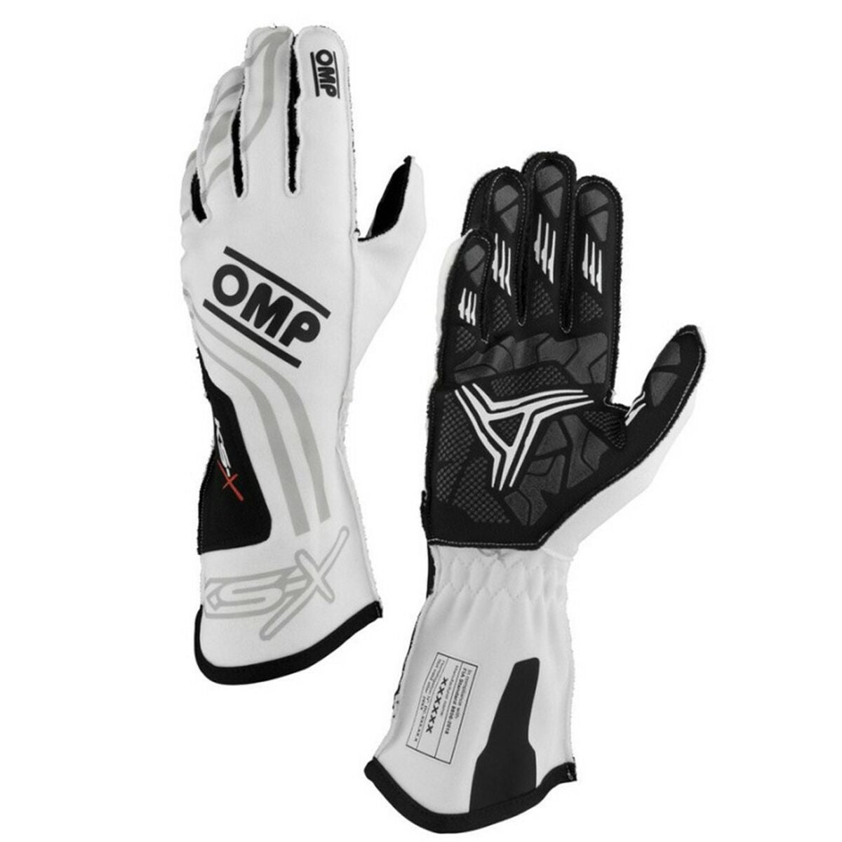 Kids Karting Gloves OMP KS-X FIA 8877-2022 White 4